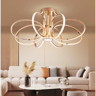 ORBIS Eleganza Lustre LED avec télécommande, 45 W, lumière chaude/froide/neutre, variable, doré
