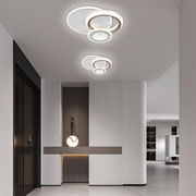 NYXORA Lustre LED 44W, 3 Cercles, Lumière Froide/Chaude/Neutre, Noir