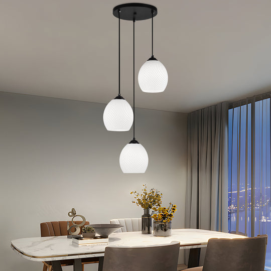 Lustre LM530/3BK, 3 X E27, Lustres classiques noirs, métal et verre Titre par défaut Alessandro Design