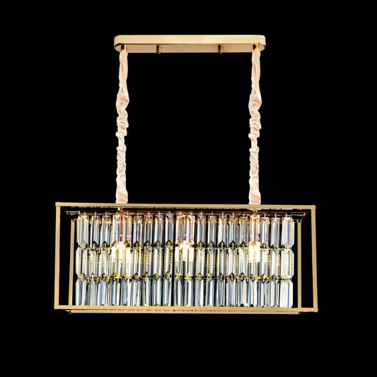 Lustre en cristal, CC1676/650X200GD, 3xE14, or brillant, hauteur réglable, métal et cristal