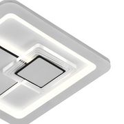 Lustre LED KEREN 33W, Carré, Lumière Froide/Chaude/Neutre 3000K/4000K/6000K, Blanc, Métal et Acrylique