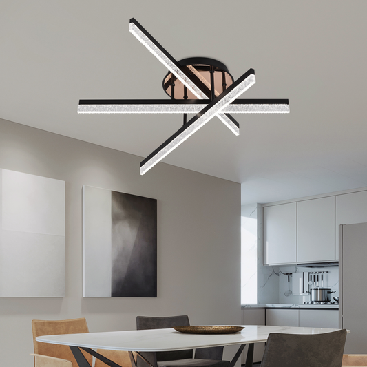 Lustre LED avec télécommande LT179/3BK, 41W, 3 éléments, lumière froide/chaude/neutre, variable, noir