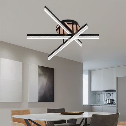Lustre LED avec télécommande LT179/3BK, 41W, 3 éléments, lumière froide/chaude/neutre, variable, noir