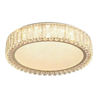 Lustre LED avec télécommande et cristal LLC152/500CH 42W, 49cm, Cercle, Lumière Froide/Chaude/Neutre, Dimmable, Or