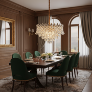 Candelabru Cristal MONARCH Eleganza 3xE14, Diametru 50cm, Inaltime 35cm, Auriu Lucios, Inaltime Reglabila, Design Elegant