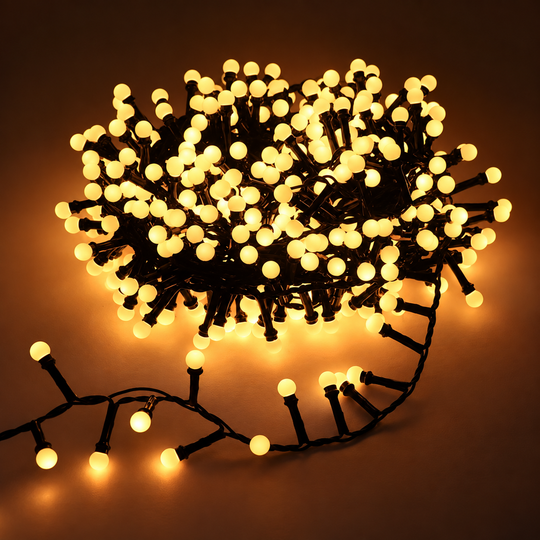 Mini globes linéaires de type installation de Noël, lumière chaude, 1000 cm, 300 LED, IP44