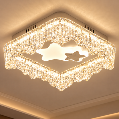 Lustre LED ICE Petito, 22W, taille 18x18cm, lumière chaude/neutre/froide, blanc, métal et acrylique