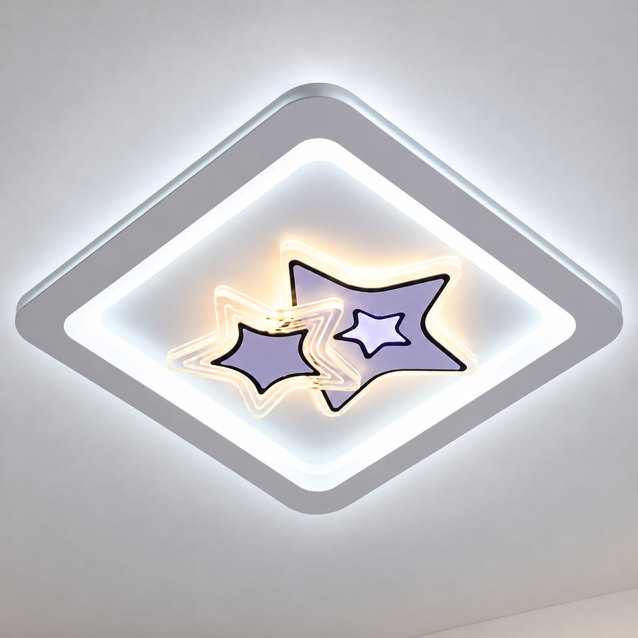 Lustre LED KATHLEEN RGB 25W, Lumière chaude/neutre, Blanc