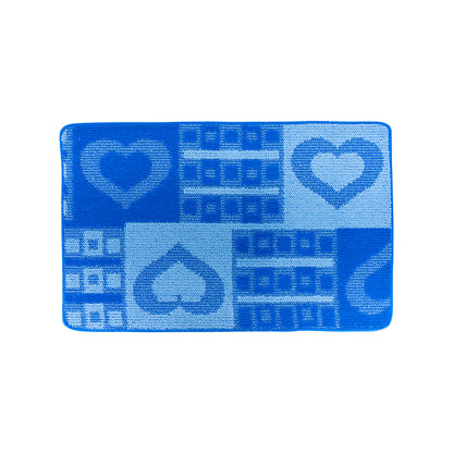 Lot de 3 tapis de bain, 50x40 cm, bleu, antidérapant