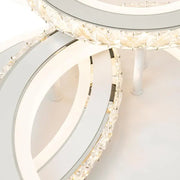 Lustre LED avec télécommande et cristal NOVA ROTONDA RGB 75W, 3 Cercles, Lumière Froide/Chaude/Neutre, Dimmable, Blanc