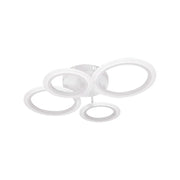 Lustre LED avec télécommande BETTY 43W, 4 Cercles, Lumière Froide/Chaude/Neutre, Dimmable, Blanc
