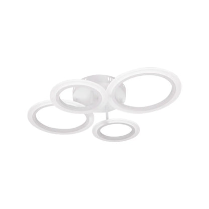 Lustre LED avec télécommande BETTY 43W, 4 Cercles, Lumière Froide/Chaude/Neutre, Dimmable, Blanc