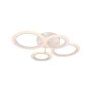 Lustre LED avec télécommande BETTY 43W, 4 Cercles, Lumière Froide/Chaude/Neutre, Dimmable, Blanc