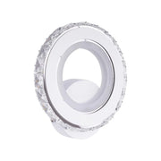 Applique LED Borandis 16W, Blanc avec Chrome, Acrylique et Cristal, Lumière Froide/Chaude/Neutre