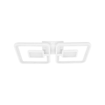 Lustre LED avec télécommande FELIX 28W, 2 Carrés, Lumière Froide/Chaude/Neutre, Dimmable, Blanc