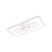Lustre LED avec télécommande FELIX 28W, 2 Carrés, Lumière Froide/Chaude/Neutre, Dimmable, Blanc