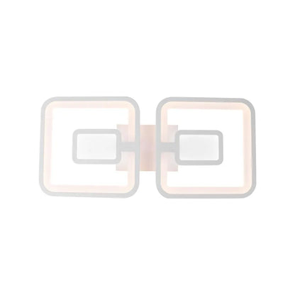 Lustre LED avec télécommande FELIX 28W, 2 Carrés, Lumière Froide/Chaude/Neutre, Dimmable, Blanc