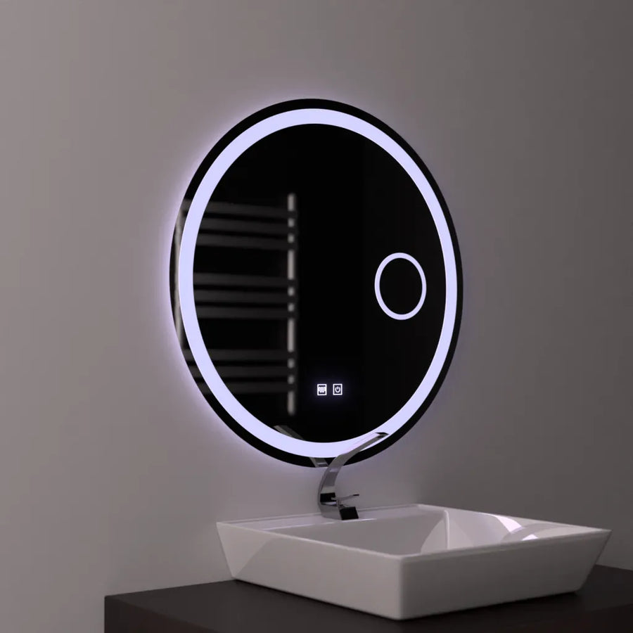 Miroir rond LED 60 cm, Luxor Touch, système anti-buée, intensité variable