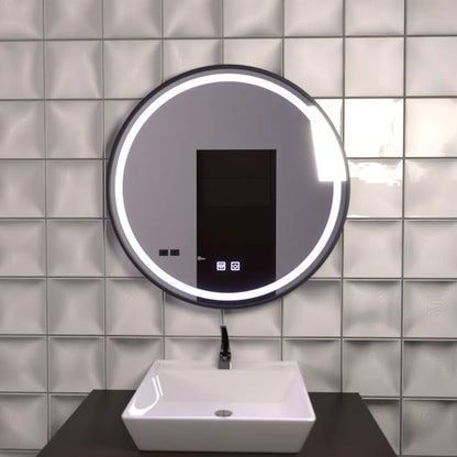 Miroir rond LED 60 cm, Lucea Touch, système anti-buée, intensité variable