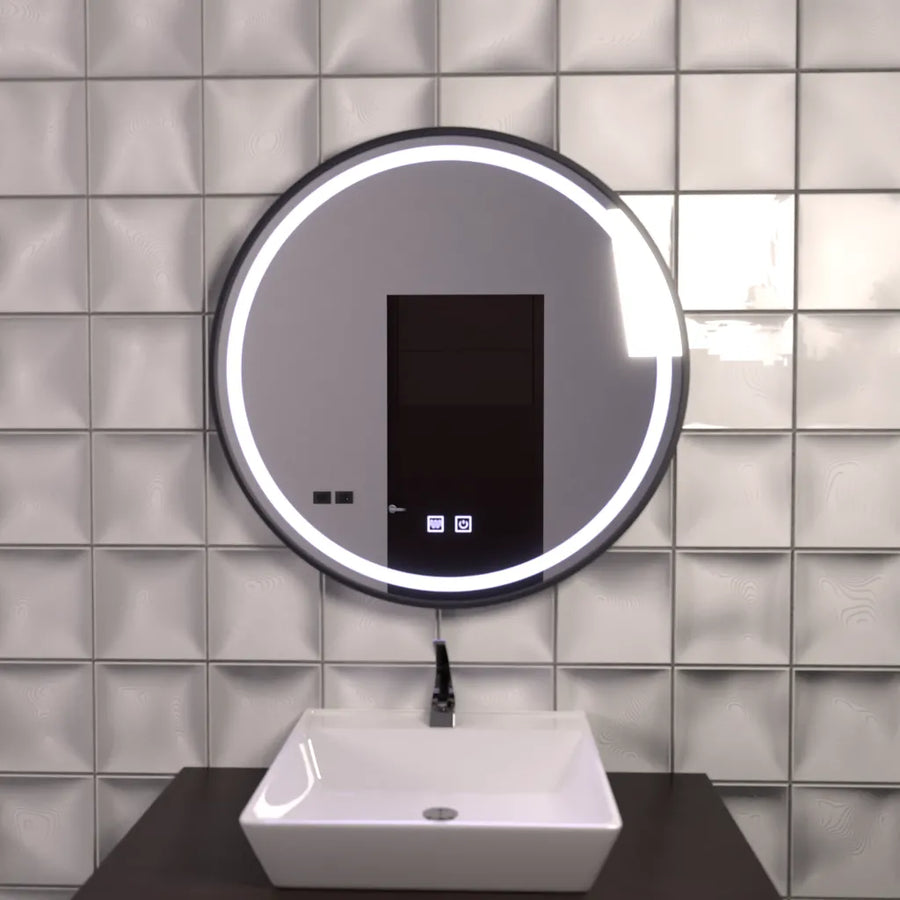 Miroir rond LED 60 cm, Lucea Touch, système anti-buée, intensité variable