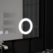 Miroir LED rectangulaire, 65x45 cm, Piano Touch, système anti-buée, intensité variable