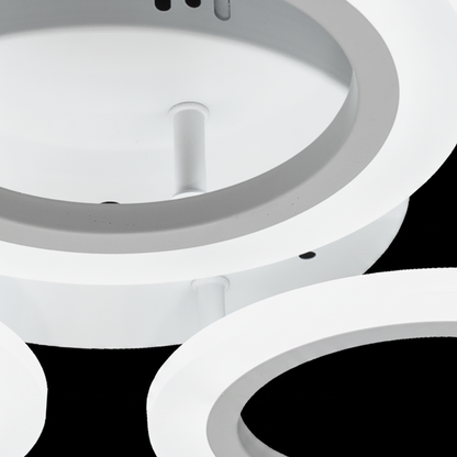 GRAND Lustre LED 27W, 3 Cercles, Lumière Neutre, Blanc