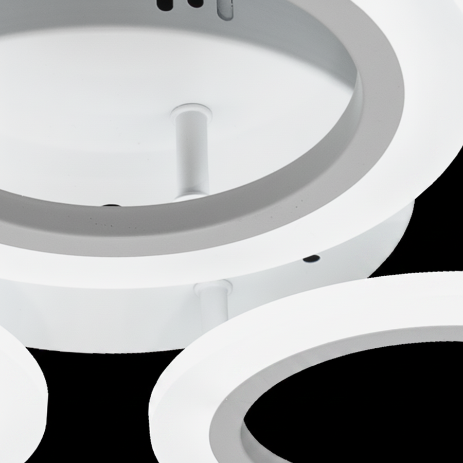 GRAND Lustre LED 27W, 3 Cercles, Lumière Neutre, Blanc