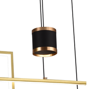 Lustre LED suspendu avec télécommande DENISSE 81W, Lumière Froide/Chaude/Neutre, Dimmable, Or, Hauteur réglable, 2233/4GD