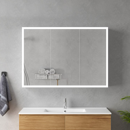 Miroir LED avec armoire MODA 100x70 cm éclairage périmétrique blanc et capteur tactile