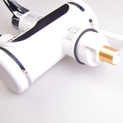 Robinet électrique avec chauffage instantané de l'eau, affichage de la température LED, horizontal avec support évier/baignoire, puissance 3000 W, eau chaude 30°C-60°C, blanc, Z007XDT