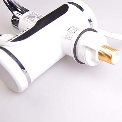 Robinet électrique avec chauffage instantané de l'eau, affichage de la température LED, horizontal avec support évier/baignoire, puissance 3000 W, eau chaude 30°C-60°C, blanc, Z007XDT