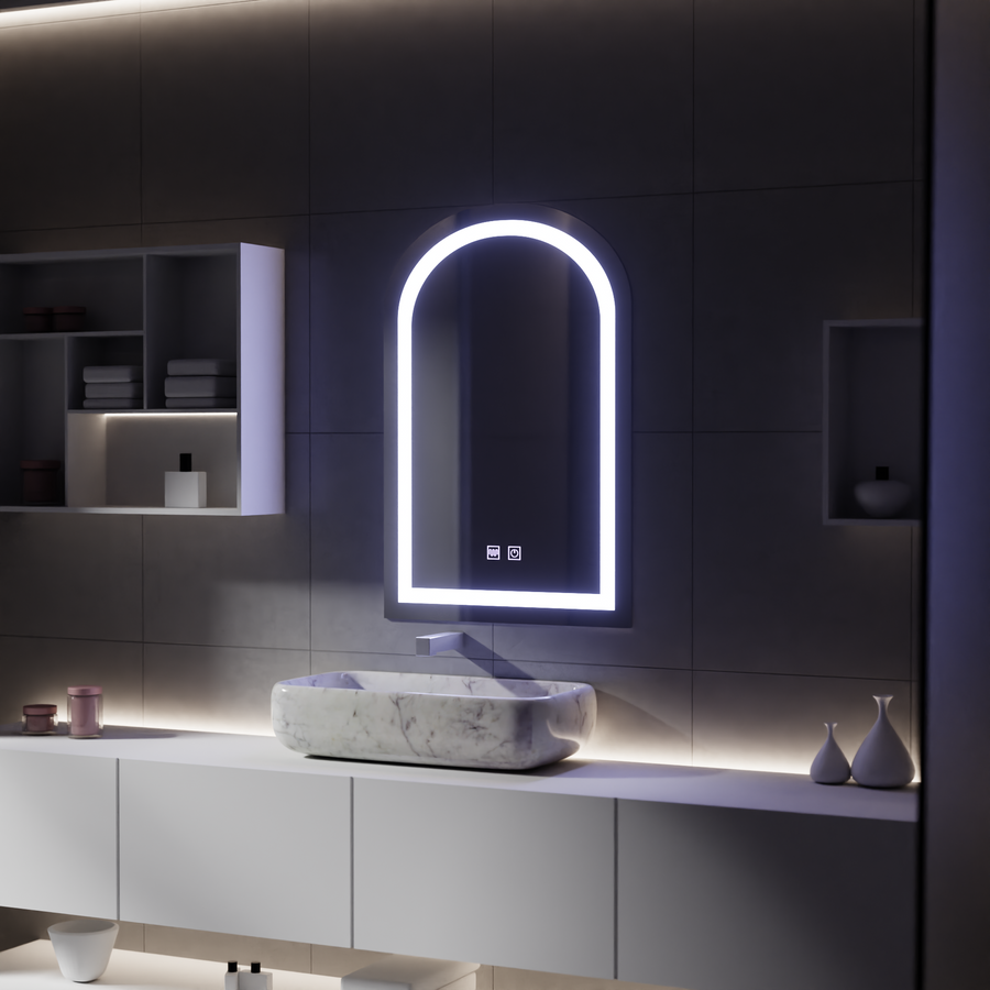 Miroir tactile LED avec fonction anti-buée, 80x50cm