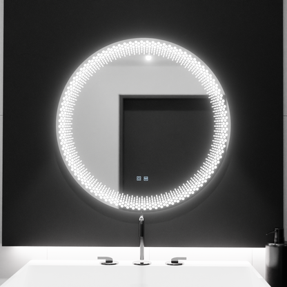 Miroir rond LED, 60 cm, Corona Touch, système anti-buée, intensité variable