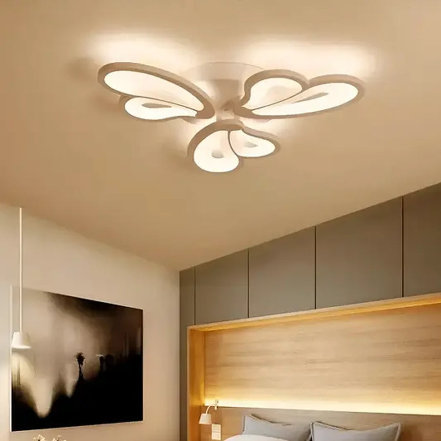 Lustre LED avec télécommande BLOSSOM 43W, 3 pétales, Lumière froide/chaude/neutre, Dimmable, Blanc
