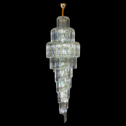 Lustre en cristal CC8043/600H1800GD, diamètre 60 cm, hauteur 1800 cm, or brillant, hauteur réglable, design élégant