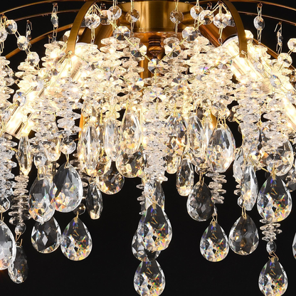 Lustre en cristal CC9321/5FGD, 5x E14, diamètre 49 cm, doré