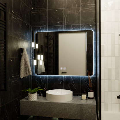 Miroir LED rectangulaire ARTEA Touch, 80 x 60 cm, système anti-buée, intensité variable, Race Light 6000 K
