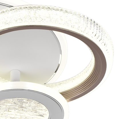 NYXORA Lustre LED 44W, 3 Cercles, Lumière Froide/Chaude/Neutre, Noir