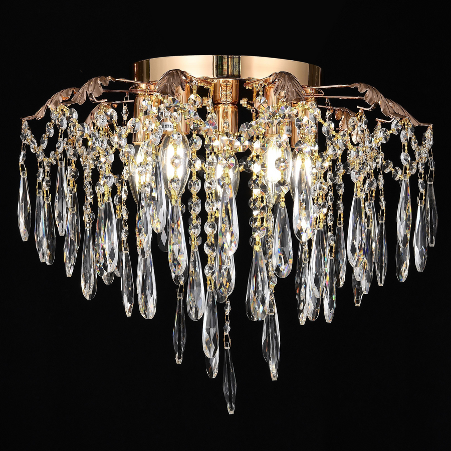 Lustre en cristal CC9221/5FGD, 5x E14, diamètre 48 cm, or brillant