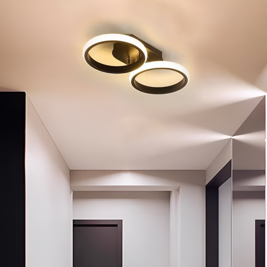 Lustre LED Celio, 16W, 2 Cercles, Lumière Froide/Chaude/Neutre, Lustres LED Noirs Titre par défaut Alessandro Design
