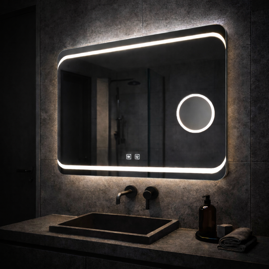 Miroir LED rectangulaire, 80x60cm, Stella Touch, système anti-buée Miroirs Korman E Default Title Alessandro Design
