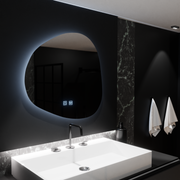 Miroir LED organique 60x60cm, Duna Touch, système anti-buée, intensité variable