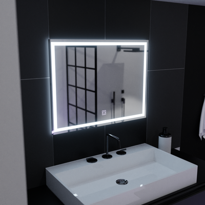 Miroir LED rectangulaire, 80x60cm, FRAME Basic Touch
