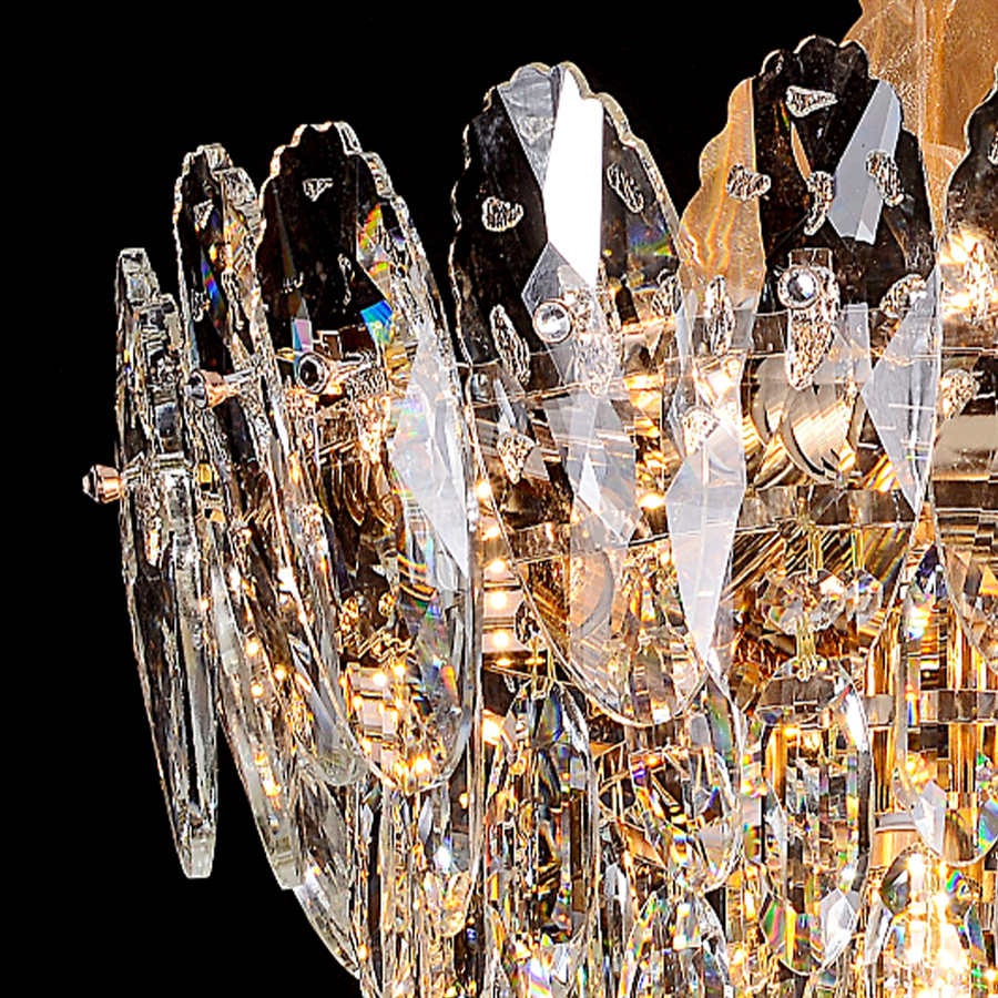 Lustre en cristal, AURELIUS Nobile, 7xE14, diamètre 40 cm, or brillant, hauteur réglable, lustres en métal et cristal Default Title Alessandro Design