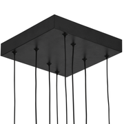 Lustre LED avec télécommande, Suspendu 96W, 4 Éléments, Lumière Froid/Chaud/Neutre, Dimmable, Hauteur réglable, Noir