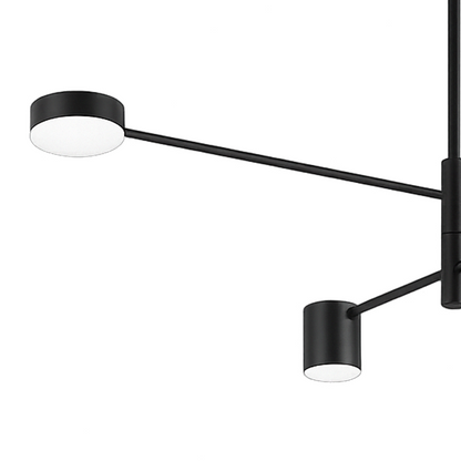 Lustre LED GALIOS 48W, 4 éléments, Lumière froide/chaude/neutre, Noir