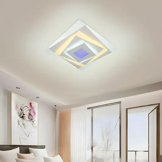 Lustre LED NIVARA RGB 3D 40W, Lumière Froide/Chaude/Neutre, Blanc