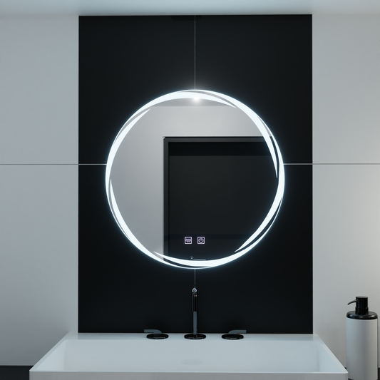Miroir LED rond, 70 cm, Zaffiro Touch, système anti-buée, intensité variable