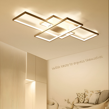 Lustre LED avec télécommande LANDYN 78W, Lumière Froide/Chaude/Neutre, Dimmable, Blanc