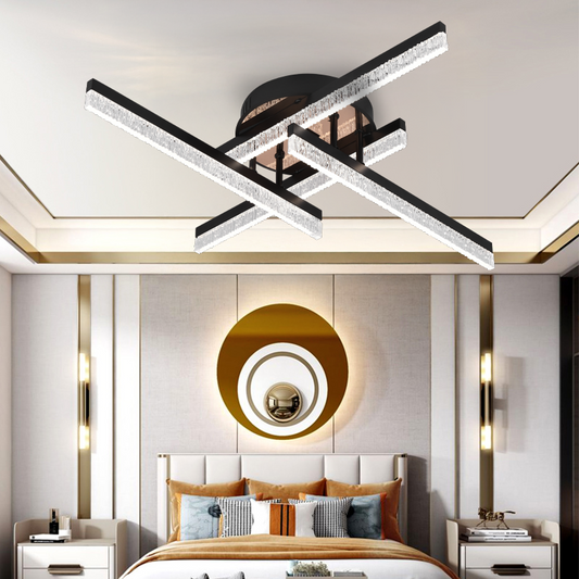 Lustre LED avec télécommande LT179/4BK, 35W, 4 éléments, lumière froide/chaude/neutre, variable, noir